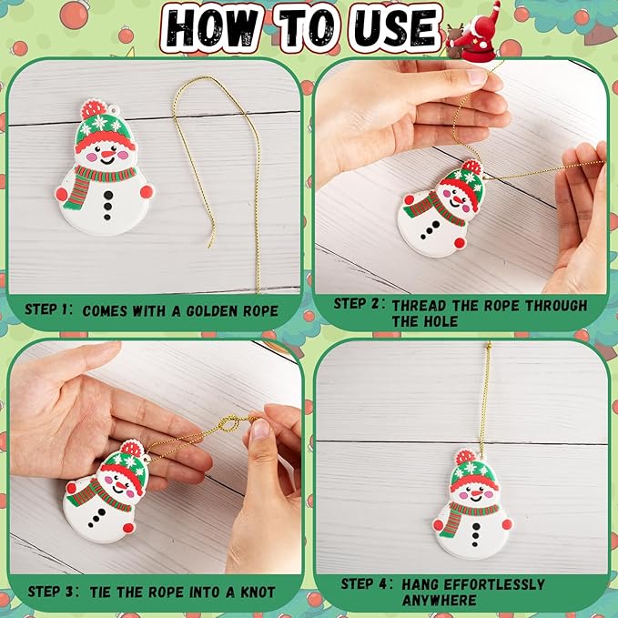 kockuu Christmas Ornaments for Tree Decorations, 24pcs Soft PVC Hanging Ornaments Snowflake Gingerbread House Snowman for Christmas Tree Gift Box, Winter Holiday Party, Home, Office Decor