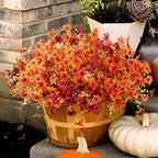 Homsunny Artificial Mums Fake Flowers for Outdoors Decoration, 12 Bundles Realistic Silk Daisy Faux Plants UV Resistant Decor for Home Garden Porch Patio Yard Balcony Window (Orange Brown)