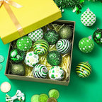 Zeyune 16 Pcs St Patricks Day Tree Decoration 2 Inch St. Patrick's Day Shamrock Ornament Irish Hanging Sequin Ball Home Ornament for Tree Glitter Luck Clover Ball for Party Decor