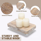 Maitys 3 Pcs Wooden Risers for Display Pedestal Stand Wooden for Decor Farmhouse Vintage Rustic Stackable Kitchen Stand Tray Riser, 3 Sizes(12 x 6.7, 8 x 4.7, 4 x 2.8 in,White)