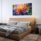 Abstract Lotus Wall Art Zen Wall Decor Large Colorful Lotus Flower Pictures for Bedroom Yoga Spa Room Abstract Blossom Floral Canvas Prints Meditation Artwork Living Room Home Decoration 29.53x57.87"