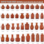 36Pcs Bud Vases Set Small Vintage Glass Bottles Bud Vases in Bulk Multiple Shape Cute Glass Vases for Rustic Wedding Centerpieces Table Decorations and Home Decor (Dark Amber)