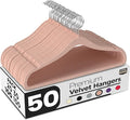 Utopia Home Velvet Hangers 50 Pack – Luxury Non-Slip Slim Pant & Coat Hangers, Strong Space-Saving Clothes Hangers with Pants Bar and 360° Swivel Hook – Pink
