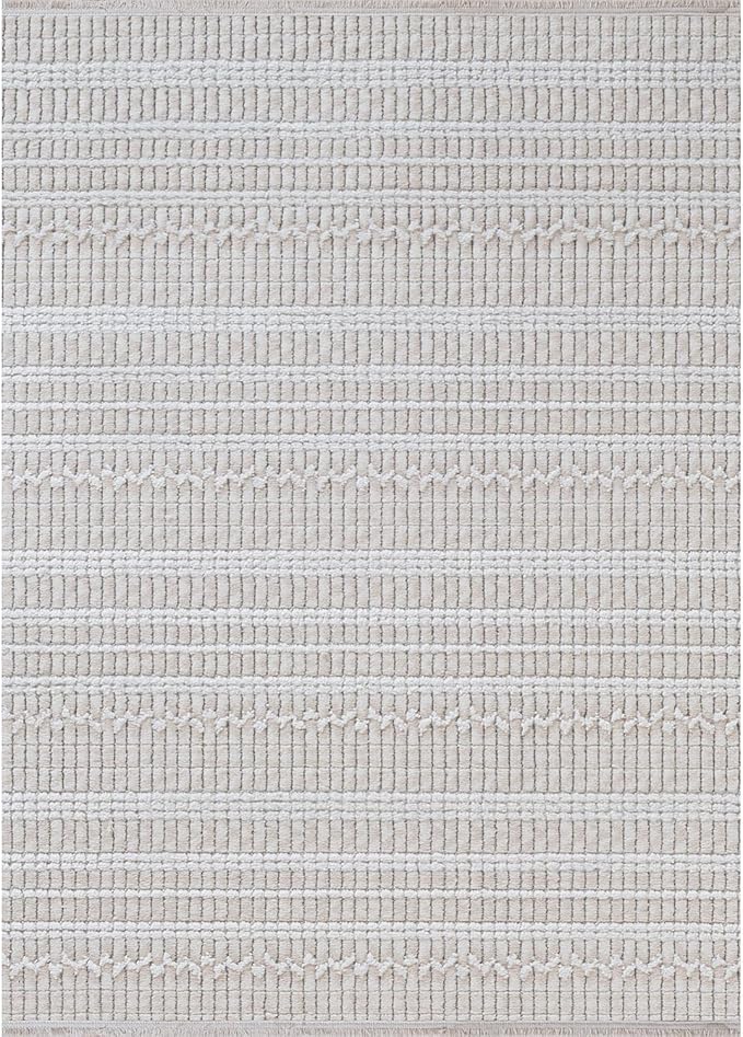 Modern Indoor Rug Stripe 9x12 Area Rugs for Living Room Luxury Kitchen Bedroom Durable Soft Geometric Durable Low and High Pile Stain Resistant Non Shedding Area Carpet 9x12
