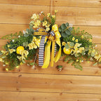 Wedding Arch Flowers Artificial Floral Swag for Door Lintel Spring Lemon Fruit Garland Rustic Decorative Swag for Wedding Arch Front Door Wall Home Decor(#1)