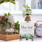 Modern Farmhouse Decor, Home Decor For Living Room, Boho Chic Aesthetic Shelf Decorations, Christian Eucalyptus Dear God Sign, Farm House Entryway Tv Stand Fireplace Coffee Table Decoration (09)