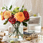 Clear Vases for Centerpieces, 7 Inch Large Glass Vase for Bouquet, Glasses Home Decor Modern Jarrones Decorativos for Wedding Living Room Dining Table Office
