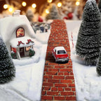 Iceyyyy 4 Pcs Christmas Village Red Brick Road-47.2 x 4.7 Inch Cuttable Christmas Village Landscape Road-Miniature Xmas Villages Accessories for DIY Home Garden Street Landscape Decorations