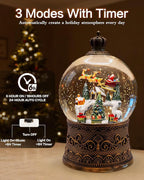 Christmas Snow Globes Light up Snowglobes Christmas Lantern with 8 Songs, 6.99" Christmas Snow Globes for Kids Adults, 6H Timer & Dual Power, Christmas Decorations Indoor, Gifts for Women Men