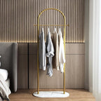 Freestanding Clothing Rack with Marble Base,Modern Gold Arch Garment Rack for Small Spaces,Sturdy Metal Coat Rack,Clothes Racks for Hanging Clothes in Bedroom,Closet,Entryway,Boutique Display