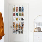 Simple Houseware 24 Pockets Large Clear Pockets Over The Door Hanging Shoe Organizer, White (56" x 22.5")