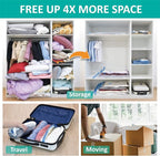Cozy Essential Vacuum Storage Bags, Compression Space Saver Bags for Clothes, Comforters, Blankets, Pillow, Bedding, Sealer Clothing Storage,16 Combo