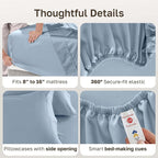 California Design Den California King Sheet Set - 100% Cotton, 600 Thread Count Deep Pocket Cal King Sheet Set, Luxury Hotel-Quality Sheets with Soft Sateen Weave - Blue
