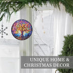 2025 Christmas Ornaments, Christmas Tree Ornaments Acrylic, Faux Stained Glass Effect White Elephant Gifts Exchange, Unique Suncatcher Xmas Stocking Stuffers for Women, Men (Tree of Life)