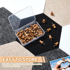 Mindsoft 16 Pcs Hexagon Cork Board for Walls with 50 Wooden Push Pins 6.7 x 5.9 in Felt DIY Tiles Notice with Nano Tape Hanging Bulletin Board for Home Photo Office Memo Note(Classic Colors)