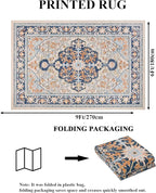 U'Artlines Boho Vintage Area Rug 6x9 Machine Washable Low Pile Soft Floor Carpet Non Slip Non Shedding Accent Rug for Living Room Bedroom Entryway Dining Room Office Orange Blue