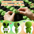 MAMAGIFTREE Cheers to Your Next Chapter - Positive Crochet Alien Plush - Ideal for Retirement Farewell Going Away Graduation 2026 New Job Promotion Gifts for Colleagues Students Teacher Coworker Boss