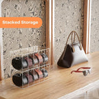 Acrylic Belt Organizer Holder for Closet with Dust Cover Lid - Clear Storage Display Case for Drawer - 5 Compartments