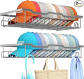 Nicetree Hat Racks for Baseball Caps Wall - Metal Hat Organizer for 48 Baseball Caps Holder, 2 Pack Hat Storage Organizer for Closet, Bedroom, Living Room Grey