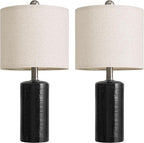 G-SAFAVA 20.5" Small Table Lamps for Living Room Lamp Set of 2 Ceramic Lamps for Bedroom Bedside Lamps Modern Boho Lamps for Night Stands Farmhouse Nightstand Lamp Side End Table Lamp, Black