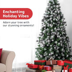 Prextex 36pc Silver Christmas Ornaments Set - Shatterproof Christmas Tree Ornaments in 3 Sizes and 6 Styles - Hanging Balls with Loops in Matte, Shiny, and Glitter Finishes for Indoor-Outdoor Display