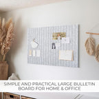 Felt Bulletin Board 35" x 24" - Stylish Cork Board Alternative for Office & Wall Decor – 6 Customizable Adhesive Tiles w/Golden Pins are Perfect to Display Your Photos
