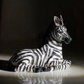 Zebra Table Sculpture - Resin Zebra Figurine - Black, White - African Safari Zebra Collectible for Bedroom, Living Room, Office, Bookshelf, Mantel, Entryway, Foyer, Nursery -5.9inch L x 3.54inch H