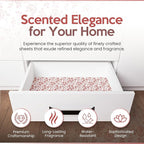 Rose Scented Drawer Liners for Dresser Drawers (10 Large Sheets, 19.7" x 14.4") - Non Adhesive Drawer Paper Liner for Bedroom Dresser & Closet Shelves by Linda’s Essentials