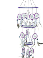 Purple Dream Catcher Boho Traditional Large Hanging Dream Catcher with Mosaic Glass for Bedroom, Living Room and Dorms,Home Decor XL Size 30" Long x 10" Diameter