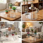 NiHome Clear Acrylic Display Stand for LEGO Botanical Collection Sets, Multi-Tier Showcase Figurine Display Shelf Riser for Collectibles and Room Decor, Perfume Riser Holder, Tabletop Plant Stand,2PCS