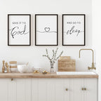 Set of 3 Framed Farmhouse Give it to God and Go to Sleep Signs 11x14” Above Bed Wall Decors for Bedroom Wood Signs (11x14 inches, Black)