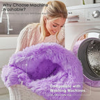 OLANLY Purple Round Rugs for Bedroom - Machine Washable, 2 ft Circle Area Rugs for Living Room, Soft and Fluffy Shaggy Carpet for Teen Girls and Boys, Nursery Rooms, Dorms, Home Decor Aesthetic