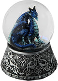 ICE Armor 3.25" H Blue Dragon Snow Globe Statue Fantasy Decoration Figurine