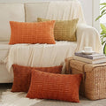 Fancy Homi 4 Packs Decorative Throw Pillow Covers for Living Room Couch Bed, Modern Farmhouse Boho Home Décor Accent Cushion Case, 24" x 16", Burnt Orange Series