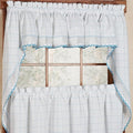 Sweet Home Collection Kitchen Window Tier, Swag, or Valance Curtain Treatment in Stylish and Unique Patterns and Designs for All Home Décor, Adirondack White/Blue