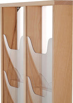 M&T Displays Wall Mount Natural Wood Magazine Brochure Rack Wooden Leaflet Literature Catalog Holder Easy Assembly Durable Clear PET G Pocket 10x(8.5x11) Inch for School Office Hospital Hotel Indoor