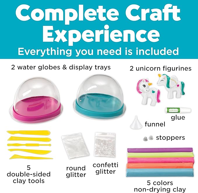 Creativity for Kids Make Your Own Water Globes: Magical Unicorns - Create 2 Snow Globe Unicorn Toys, Arts and Crafts and Girls Toys, Unicorn Gifts for Girls (Ages 6+)