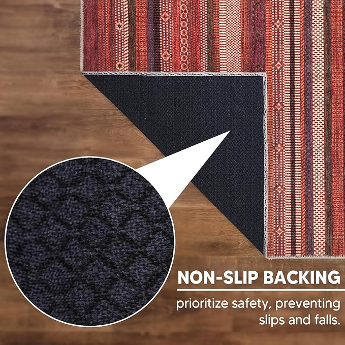 Keen Home Design 10x14 Rug - Machine Washable Area Rug with Non-Slip Backing, Ideal for Living Room, Dining Room, Bedroom - Vintage, Easy Clean, Durable, Low Pile Rug - (9'7" x 14')