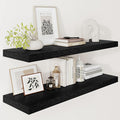 Vivelove 12" Deep Floating Shelves for Wall 36 Inches Long, 2 in Thick Wall Shelves, Shelf for Bedroom, Bathroom, Living Room, Kitchen, Office, Modern Home Decor, 36" X 12" X 2", Set of 2, Black