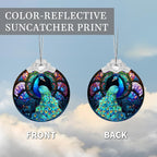 2025 Christmas Ornaments, Christmas Tree Ornaments Acrylic, Faux Stained Glass Effect White Elephant Gifts Exchange, Unique Suncatcher Xmas Stocking Stuffers for Women, Men (Peacock)