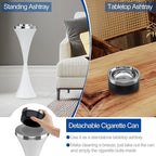 RELIANCER Floor Standing Ashtray w/Detachable Cigar Container,Stainless Steel Cigarette Ash Tray,Outdoor Self-Cleaning Ash Holder w/Weighted Base,Cigarettes Butt Receptacle Disposal for Home Patio
