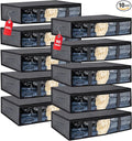 10 Pack Under Bed Storage Containers for Clothes Folding Storage Bins with Clear Window and Reinforced Handles Underbed Storage Containers for Organization and Storage Clothing Blankets