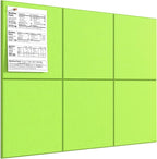 MaxGear Large Cork Board for Wall 36" x 24", Fruit Green Bulletin Board, 6 Pack Felt Wall Tiles with Pushpins, Cork Boards for Office Pin Board Tack Board Cork Boards