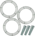 3-Pack 14 Inch Wire Wreath Frame – Round Metal Wreath Form with Ring Design for DIY Crafts, Floral Projects, and Home Decor – Dark Green Wire Frame for Christmas Holiday & Weddings