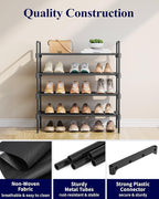 Kitsure Shoe Rack for Closet, Shoe Organizer for Front Door Entrance, Stackable Shoe Shelf, Detachable Closet Organizers and Storage, 26.6" Wide - 4 Tiers, Black