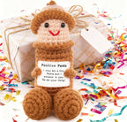 Positive Crochet Animals Gag Doll Emotional Support Plushies Weird Stuffed Funny Things Gag Gifts for Men Women Friends Birthday Weird Things Stuff Office Decor