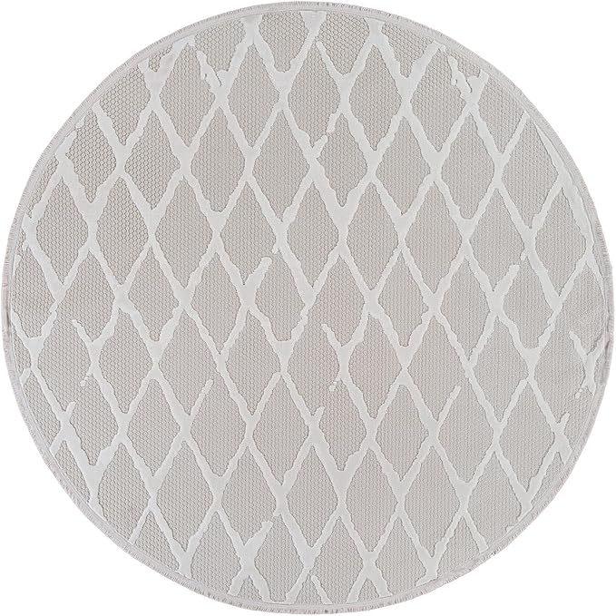 Modern Indoor Rug Diamond 6 Round Area Rugs for Living Room Luxury Kitchen Bedroom Durable Soft Geometric Durable Low and High Pile Stain Resistant Non Shedding Area Carpet 6 Round