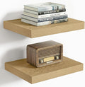 Vivelove 10" Deep Floating Shelves Over Toilet, 10.2" Wall Shelves for Bathroom Bedroom Kitchen Living Room Laundry Room, Modern Rustic Shelves for Home Decor, 10.2"x10.2"x1.5", Set of 2, Oak