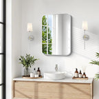 BONEWEI Silver Bathroom Mirror,16x20 inch Wall Mirror for Bathroom Wall Mounted,Rectangle Mirror for Bathroom Over Sink,Modern Frame Round Corner for Living Room,Bedroom Entryway,Horizontal/Vertical