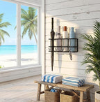Wall Mounted Umbrella Holder for Entryway, Modern Metal Space-Saving Umbrella Stand Rack Indoor Organizer for Home Office Apartment(White,46.5CM)